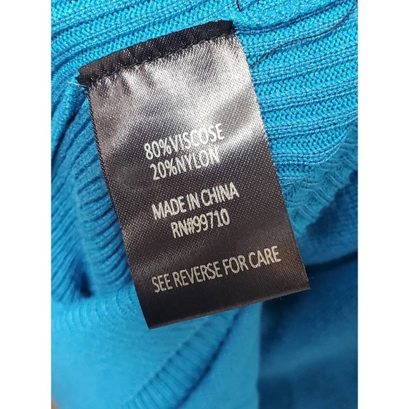 Ounce Women's Solid Blue Viscose Long Sleeve Pullover Knit Sweater Size 2XL - Picture 10 of 11